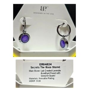 Lavender Amethyst Earrings with Hematite Plating